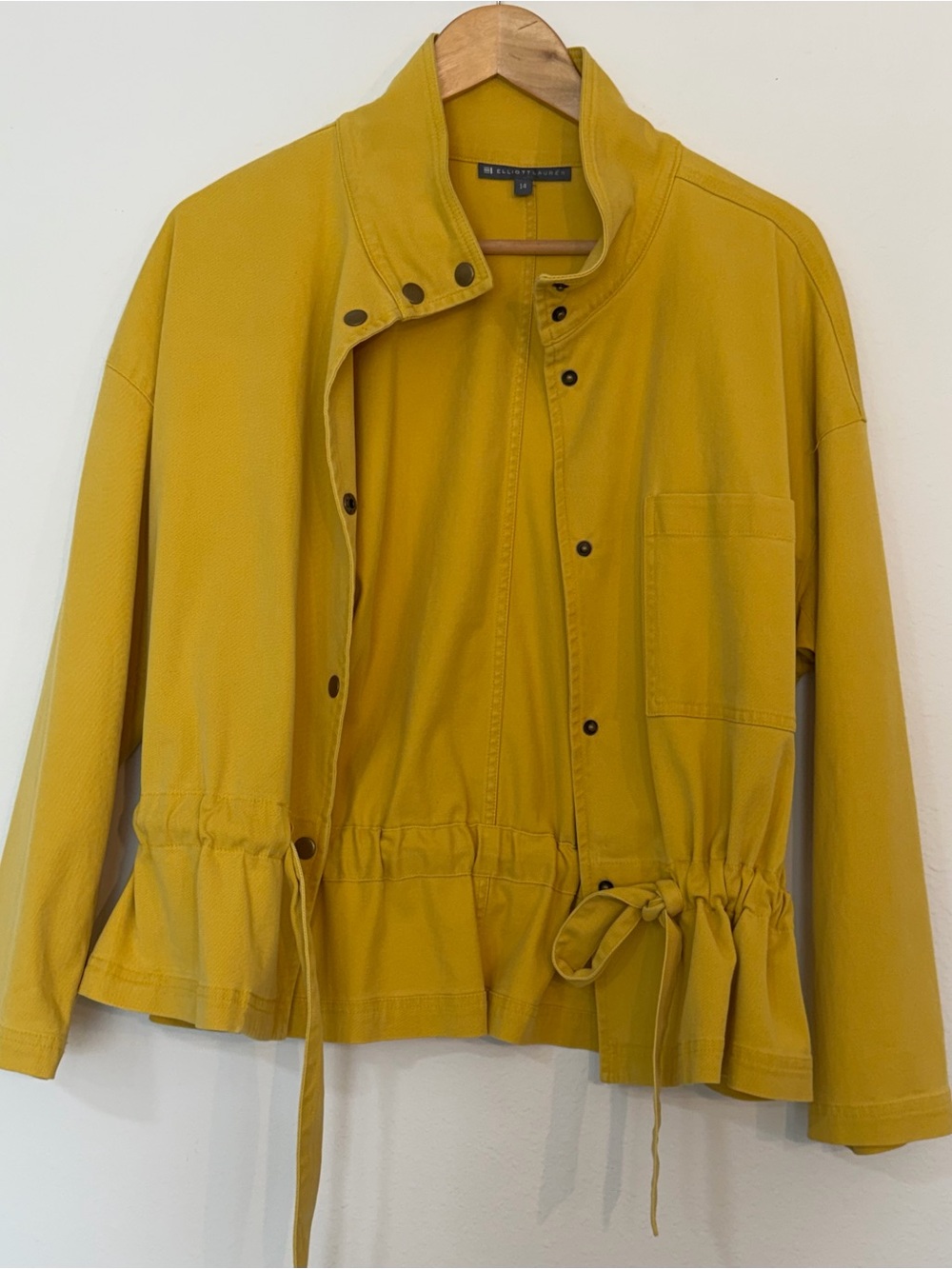 Elliott Lauren Drawstring Waist Utility Jacket in Mustard